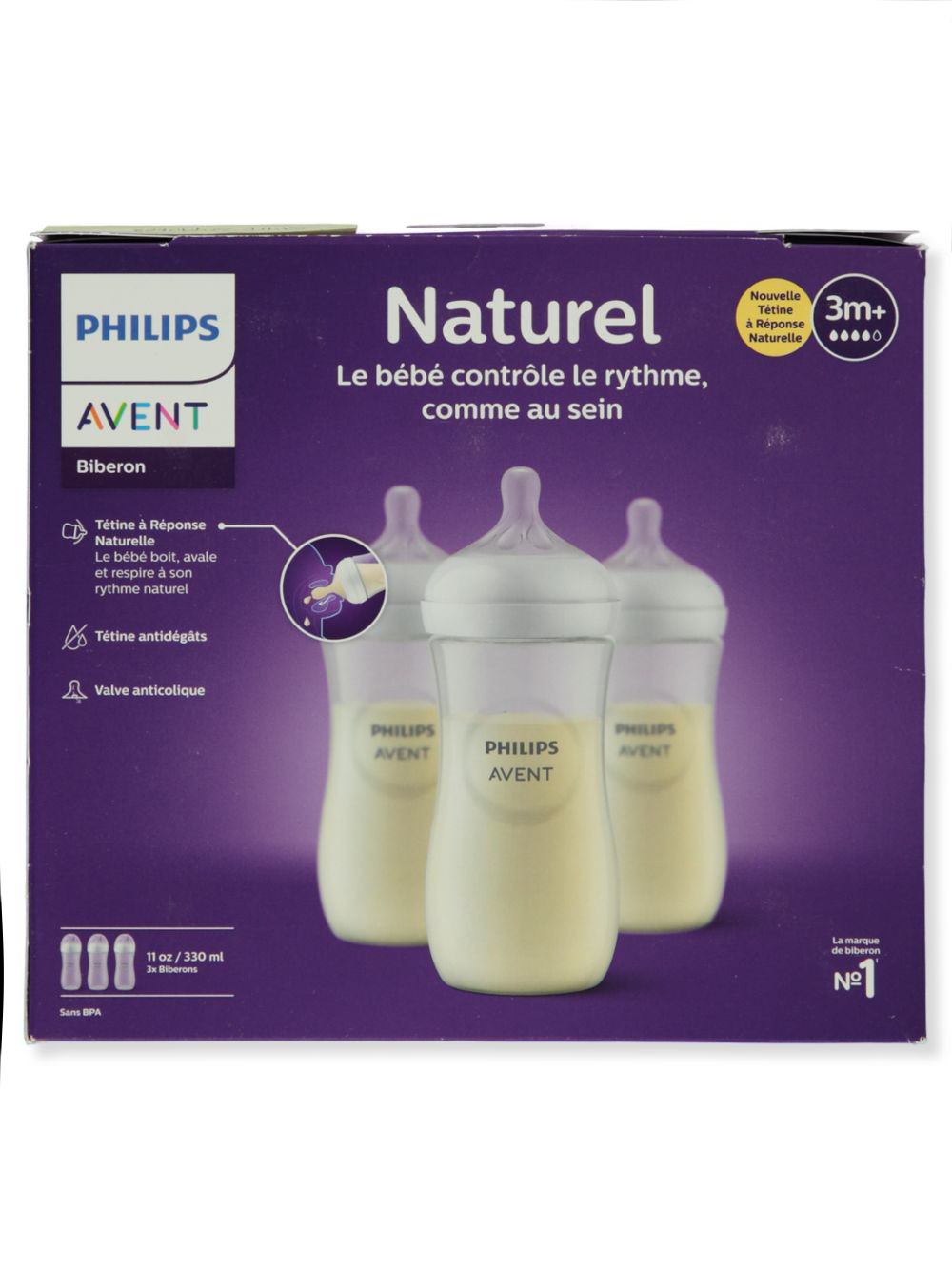 Philips Avent - Biberón natural (paquete de 3)