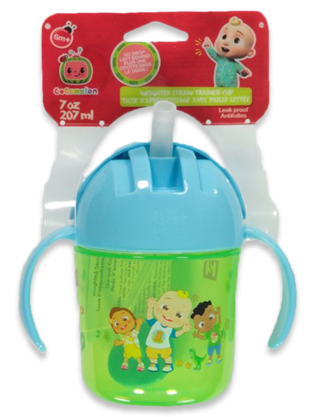 Silicone Toddler Cups with Sraws & Leak-Resistant Lid, Blue