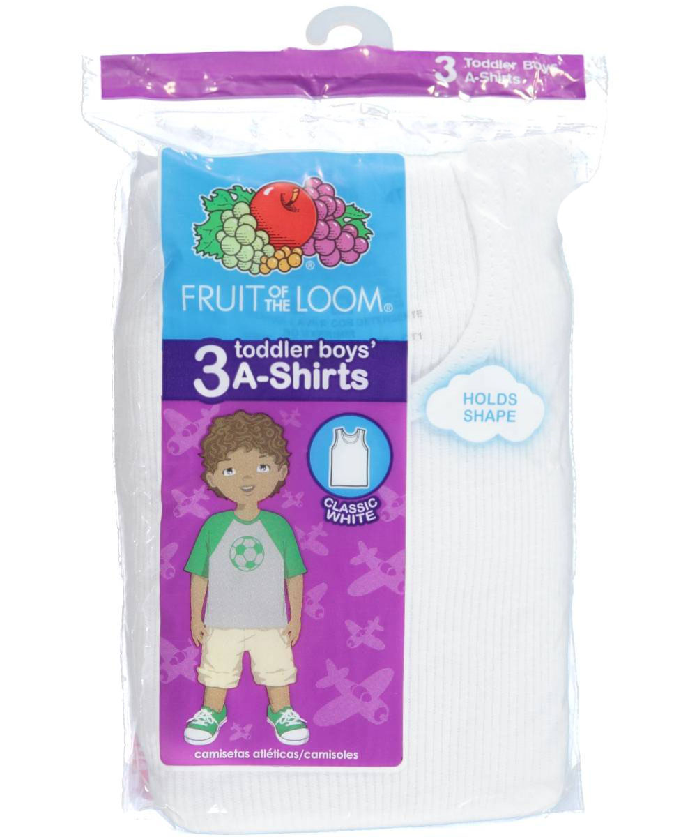 Fruit of the Loom Little Boys' Toddler 3-Pack A-Shirts (Sizes 2T - 4T ...