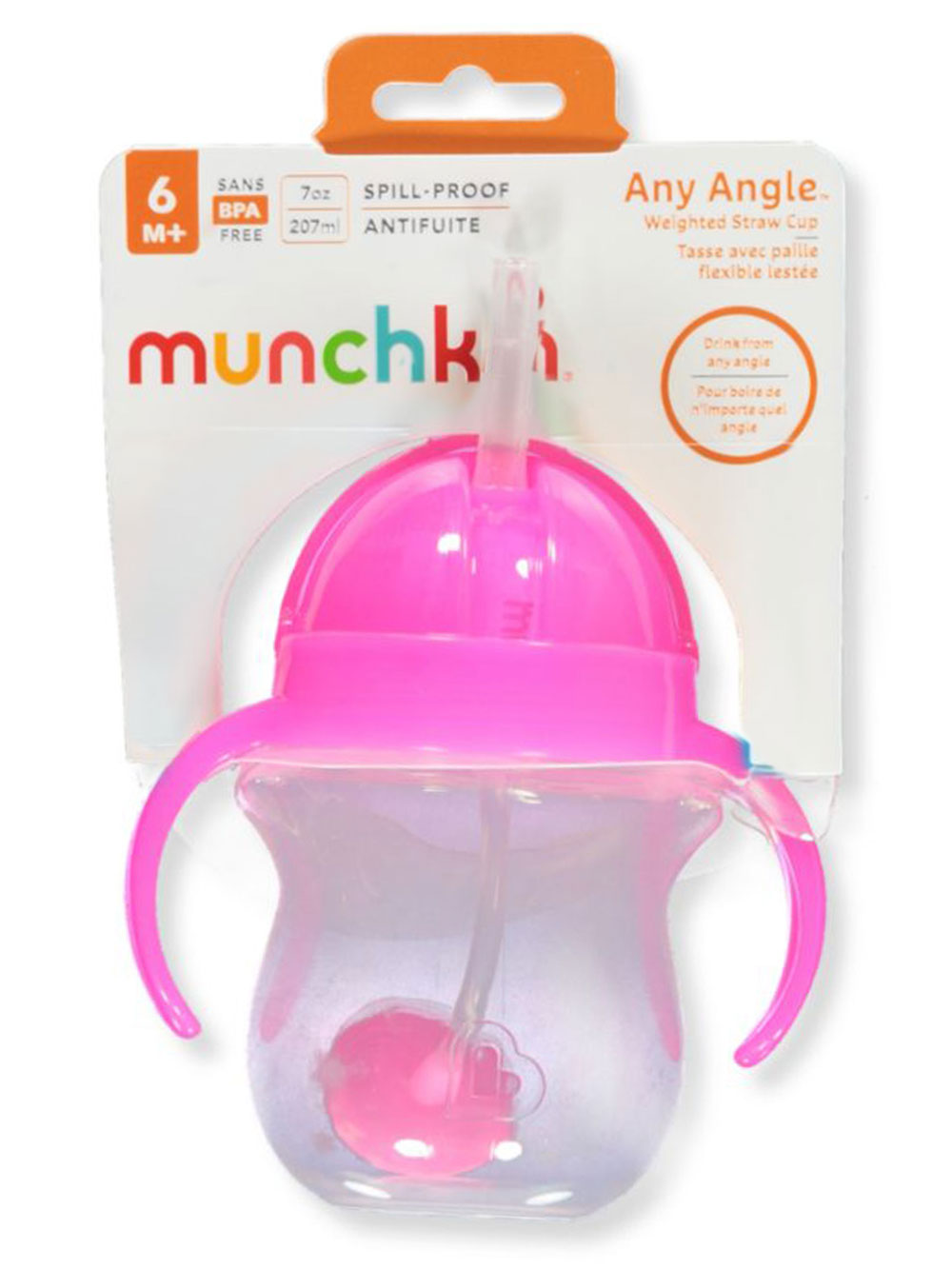 Munchkin® Click-Lock 7 oz. Weighted Flexi-Straw Cup in Pink, 7 oz