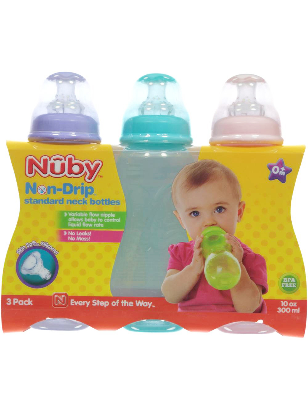 Non-Drip Standard Neck Bottle (3 Pack) – Nuby