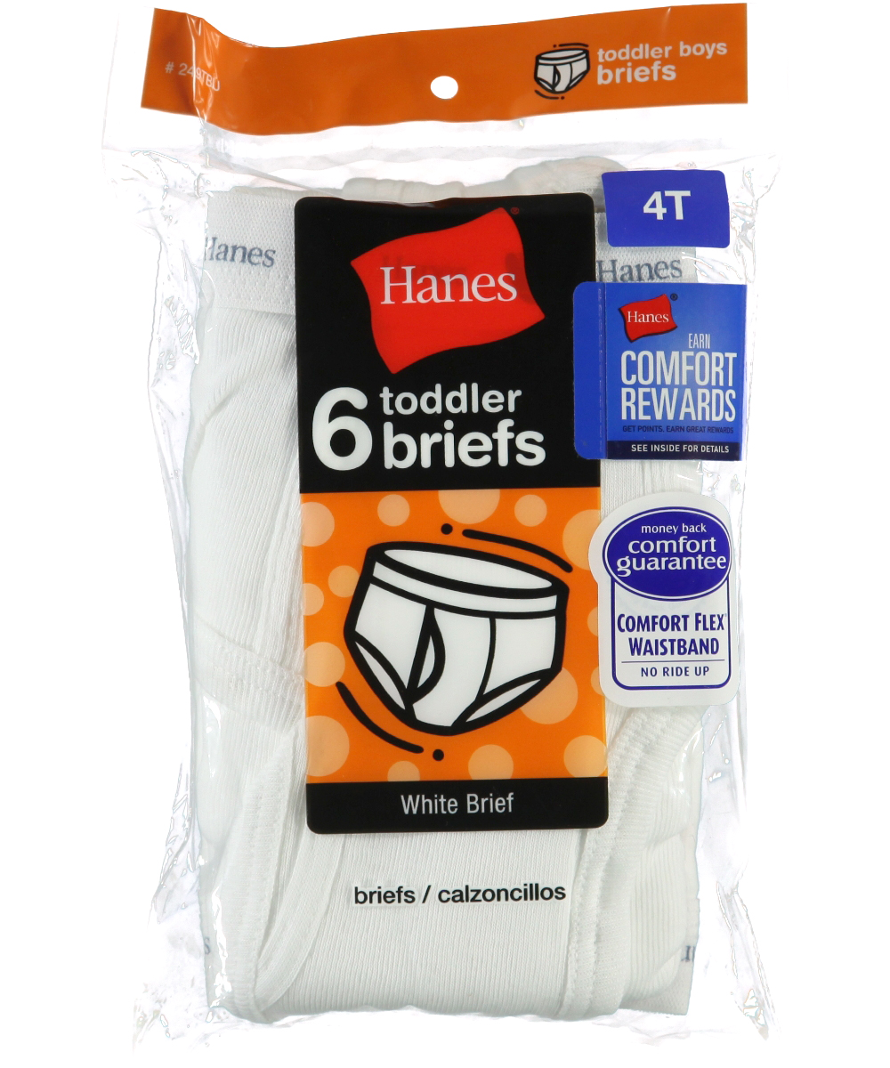 Hanes Little Boys' Toddler 6-Pack Briefs (Sizes 2T - 4T) | eBay